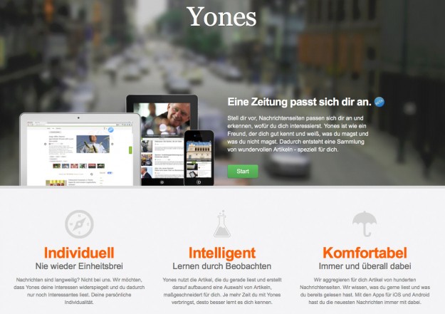 Screenshot Webseite Yones